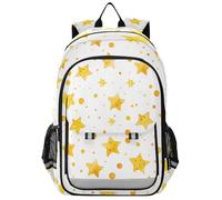 1 mochila con correa para niños de 8 a 12 años: bolsas casuales para libros para adolescentes y niños en varios colores - Yellow Star Bubble