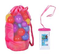 1 Mochila De Malla, 1 Bolsa Impermeable para Teléfono, Bolsa De Juguetes para La Playa, Bolsa para Guardar Ropa, Mochila con Cordón, Bolsa De Playa Portátil, Bolsa De Viaje para La Playa