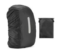 1 mochila reflectante con 1 bolsa de almacenamiento con cordón, bolsa impermeable para la lluvia, senderismo, senderismo, cubierta reflectante para mochila, cubierta de lluvia para mochila (negro)
