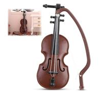 1 modelo de violín en miniatura con lazo, el violín más pequeño del mundo, violín de simulación de superficie pintada para el hogar, oficina, decoración de pasteles, modelo de instrumento de violín