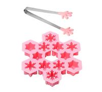 1 Molde De Copo De Nieve Rosa Y 1 Clip Para Hielo, Molde Para Cubitos De Hielo, Molde De Silicona, Molde Para Hornear, Suministros De Cocina