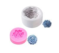 1 molde de flor de peonía gris, 1 molde de flor de rosa rosa, molde de silicona para fundición de velas, manualidades caseras, decoración del hogar, adecuado para hacer pasteles, velas, jabón hecho a
