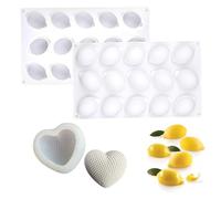 1 Molde De Limón, 1 Molde De Amor, Molde De Silicona, Molde Para Hornear Limón, Molde De Limón De 15 Rejillas, Adecuado Para Postres De Bricolaje, Mousse Y Cubitos De Hielo