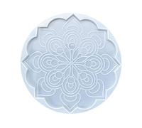 1 molde de resina de silicona, diseño de mandala, forma de flor, gran forma de resina y posavasos para fundir resina, posavasos de resina de ágata, formas de flores para bricolaje, textiles para el