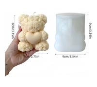 1 Molde de Silicona de Oso de Peluche Grande - Forma Realista con Orejas, Nariz y Patas - Ideal para Velas, Jabón, Arcilla y Resina - Molde Grande para Manualidades de Jabón y Cera
