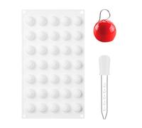1 Molde De Silicona Para Hornear, 1 Cuentagotas, Molde De Bola Para Postre, Molde De Chocolate, Molde De Trufa De Bola, Molde De Bola De Bricolaje, Adecuado Para Cubitos De Hielo, Dulces