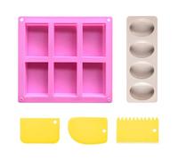 1 Molde Rectangular Y 1 Molde Ovalado, Con 3 Raspadores De Plástico, Moldes De Silicona, Moldes Para Pasteles, Suministros Para Hornear Diy