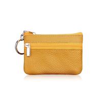 1 monedero de piel para mujer, mini monedero, monedero de piel, estilo vintage, pequeño de poliuretano, monedero con cremallera para mujer, amarillo