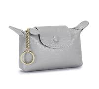 1 monedero pequeño, monedero de cuero con llavero, monedero para niñas y mujeres, Blanco sucio, Monedero
