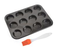 1 Moule à Gâteau Avec 1 Pinceau En Silicone, Un Moule à Pâtisserie, Un Plateau à Muffins De 12 Tasses, Un Plateau à Cupcakes, Un Plateau à Pudding Yorkshire, Un Moule à Pâtisserie En Acier Au Carbone.