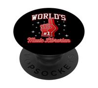 #1 Music Librarian - Gráfico de Dedos de Espuma número uno del Mundo PopSockets PopGrip Adhesivo