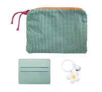1 Neceser a Cuadros, 1 Colgante, 1 Tarjetero, Neceser de Viaje, Neceser pequeño, Bolso de Mano Neceser pequeño