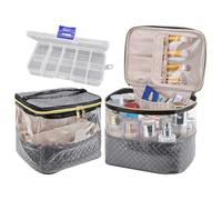 1 Neceser De Viaje, 1 Caja para Guardar Pendientes, Neceser para Mujer, Bolsa para Guardar Productos para El Cuidado De La Piel, Bolsa para Guardar Cosméticos