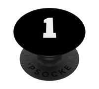 1 número uno año Primer cumpleaños Equipo Deportivo Varsity PopSockets PopGrip Adhesivo