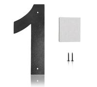 1 Numeros para Casa Exterior, Placa Numeros Casa de Metal Negro Grande, Letrero de Dirección Flotante Resistente a la Intemperie para números de dirección exteriores (15 x 6,5 cm)