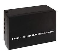 1 o 2 baterías compatibles con Fuji NP-T125 para Fujifilm GFX 50S, GFX 50R, GFX100 (ion de litio, 1300 mAh, 10,8 V, 100% compatible)