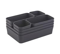 1 organizador de cajones, caja de almacenamiento, sistema de separación de una pieza, ajustable, utensilios de almacenamiento, salón, baño, plástico, antracita