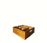 1 Organizador de Utensilios de Madera con 6 Compartimentos, Ideal para Cucharas, Platos y Tenedores - en la Encimera de la Cocina
