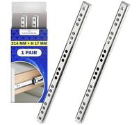 1 Paar Kugelgelagerte Schubladenschienen 214 mm x H 17 mm - Teleskopische Auszugsschienen Haben eine Teilausdehnung von 134 mm - Garantie 10 Jahre - MONTERAL