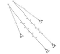 1 Paar Schulterträger,Dekorative Schulterkette,Ersatz-Schultergurt,Verstellbar,Rutschfest,BH-Träger mit Metallperlen Unterwäsche-Träger für Damen BH Oberteile Kleid Dessous-Accessoires,Silber,M