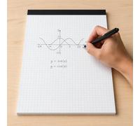 1 Pack A4 Grid Notebook, 4x4 Graph Paper, 30 Easy-Tear Pages | 30 páginas de cuadrícula con diseño fácil de rasgar para notas matemáticas, gráficos, dibujos, bocetos y proyectos de