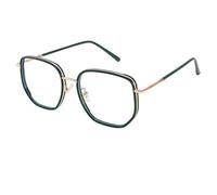 1 Pack Blue Light Glasses Estampado de verde, Sin Graduar, Con Funda - Protección Eficaz contra Luz Azul, Estilo Moderno, para Mujer