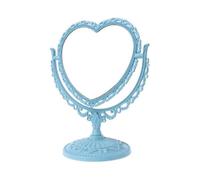 1 Pack Simple And Lovely Heart-shaped Cosmetic Mirror Plastic Double-sided Rotatable Dresser Mirror Lightweight Mirror Bathroom Bedroom Mirror Four-co