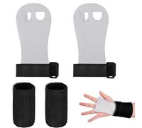 1 Paio Prese per Mani Ginnastica Bambini in Pelle Vera, Manopole Allenamento per Bambini con Taglia M, Prese per Barre Parallele e Attrezzi (Bianco e Nero)