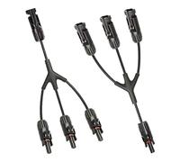 1 Pair, 12Awg Solar Panel Y Branch Parallel Cable, 1 to 3 Solar Parallel Connector, Parallel Connector Wire Plug Kit for Solar(1 Pair)