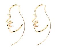 1 Pair Abstract Irregular Geometric Hoop Statement Studs Face Drop Earrings Ear Jewelry for Women Girls Gift en