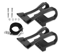 1 Pair Bike Pedals with Toe Clip and Strap, Adjustable Bike Pedals Strap Anti Slip Toe Clip, Plastic Bicycle Pedal Foot Cover for All People to Use