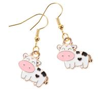 1 Pair Cartoon Cow Dangle Women Fun Animal Drop Earrings Present Birthdays Parties Special Occasions Stylish Versatile Accessories for All Outfits
