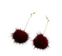 1 Pair Cat Ear Lightweight Attractive Wedding Earrings Temperament Pendant Jewelry Miss Pompom Fur Balls White