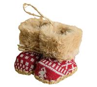 1 Pair Christmas Boots Decoration, Fluffy Boots Christmas Tree Ornaments for Home Desktop Candy Bag Hanging Pendants Decoration