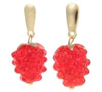 1 Pair Dainty Strawberry Earrings Women Lightweight Aesthetic Dangle Jewelry Stylish Fruit Accessory for Spring Summer Occasions Unique Present Idea