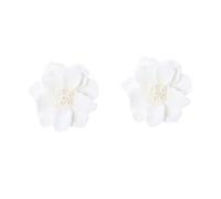 1 Pair Declaración Sterling Flower Drop Pearl Parl Floral Pequeños Pendientes de moda de moda fresca Miss White Wild