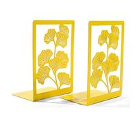 1 Pair Decorative Metal Book End para Estantes Bookend Bookend Stopper para La Biblioteca De Oficina De La Escuela 9x12x17cm Bookends Hoja