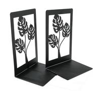 1 Pair Decorative Metal Book End para Estantes Bookend Bookend Stopper para La Biblioteca De Oficina De La Escuela 9x12x17cm Bookends Hoja