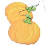 1 Pair Halloween Leather Pumpkin Dangle Horror Skull Head Earrings for Girls