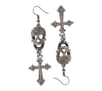 1 Pair Halloween Mask Creative Woman'S Present Exaggerated Funny Earrings Stylish Pendant Women's Decors Trendy Ear Jewelry Black Alloy