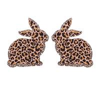 1 Pair Leopard Bunny Accessory Ladies Women Decors Animal Vintage Easter Drop Earrings Holiday Resin Ear Drops X88 Printing