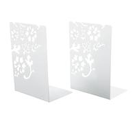 1 Pair Metal Book End para Estantes Bookend De Flores Huecos Slip Resistente Escritorio Resistente para La Biblioteca Oficina Escuela Bookends Servicio Pesado