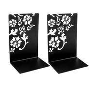 1 Pair Metal Book End para Estantes Bookend De Flores Huecos Slip Resistente Escritorio Resistente para La Biblioteca Oficina Escuela Bookends Servicio Pesado