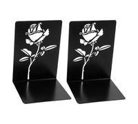 1 Pair Metal Book End para Estantes Bookend De Flores Huecos Slip Resistente Escritorio Resistente para La Biblioteca Oficina Escuela Bookends Servicio Pesado