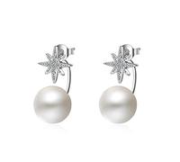 1 Pair of Ladies Earrings Earrings sterling silver with cubic zirconia sunflower Antlers Sweet Little Snowflake Studs Earrings, Hypoallergenic, for Women Girlfriend Mother Daughter
