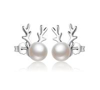 1 Pair of Ladies Earrings Earrings sterling silver with cubic zirconia sunflower Antlers Sweet Little Snowflake Studs Earrings, Hypoallergenic, for Women Girlfriend Mother Daughter