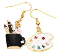 1 Pair Palette Clip Pin Dangle Women Teardrop Ear Crawler Hoop Earrings for Sleeper Stand Holder Alloy