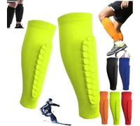 1 Pair Protector Tibial Esqui,Shin Protector Ski,Espinilleras Futbol,Protector Espinillas Esqui con Almohadilla De Esponja En Forma De Panal (C1, S)