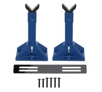 1 Pair RC Car Jack Stand Metal, Adjustable Height RC Jack for 1/18 1/10 1/8 1/7 Crawler Truck, Simulation Climbing Vehicle Repair and Display Stand with Zinc Alloy Construction for (Azul)