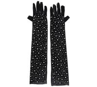 1 Pair Sofisticados Rhinestones Guantes De Vestuario Guantes De Vestuario Fiesta para Bodas Bolas Y Evento Especial Bridal Sin Dedo